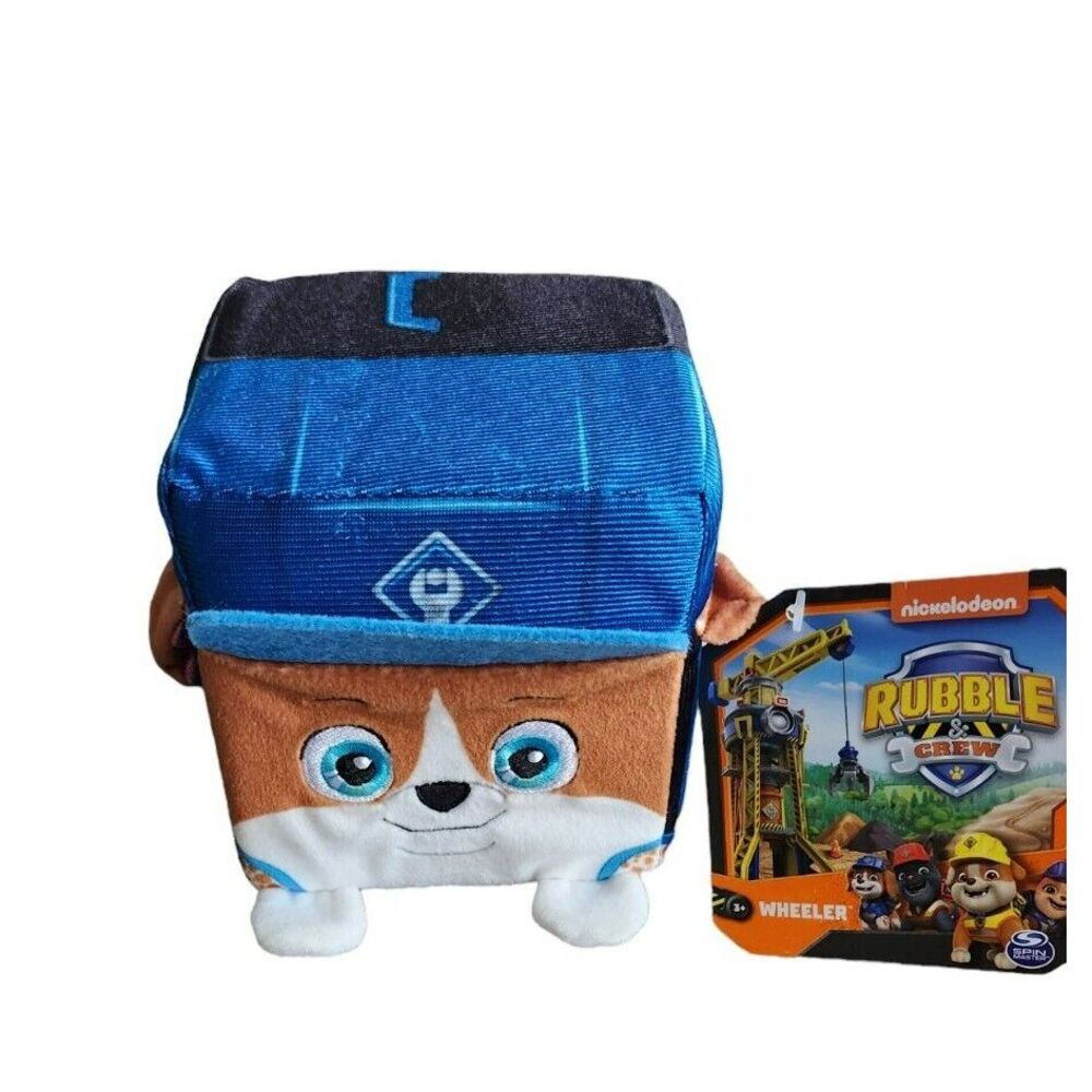 Paw Patrol Rubble & Crew Wheeler Square Plush Stuffed Animal Toy Nickelodeon